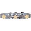 Mirage Pet Products Gold Flower Widget Croc Dog CollarSilver Size 20 720-16 SVC20